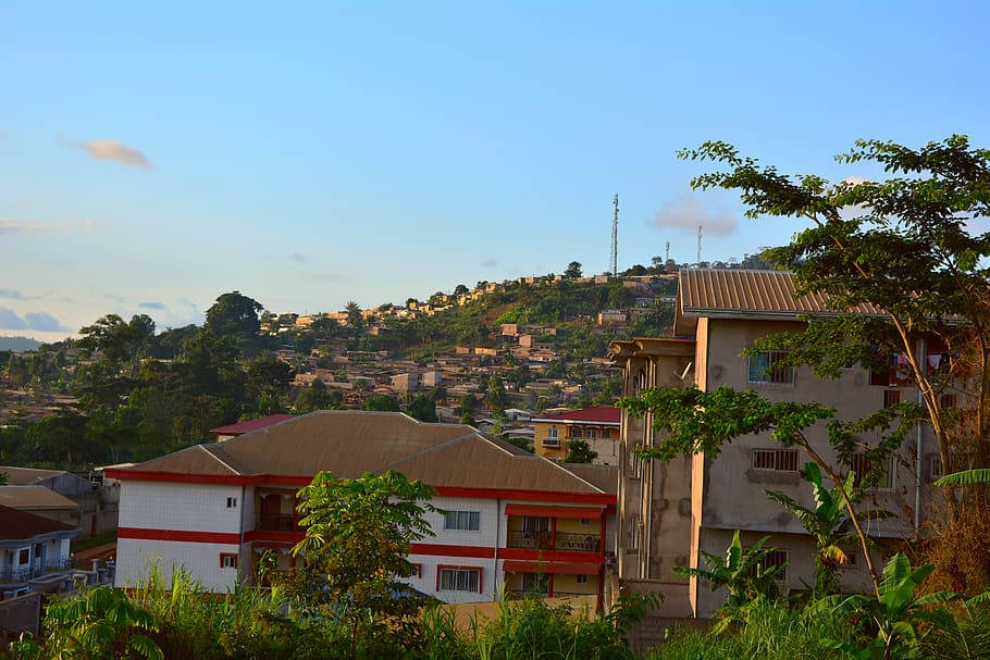 Capital City Of Cameroon Yaoundé Houses On Hills Wallpaper