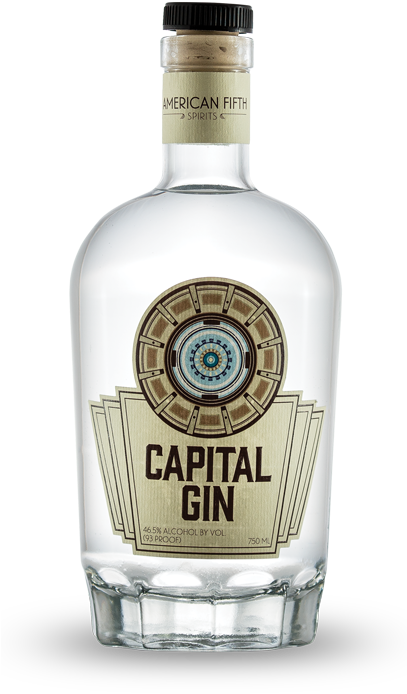 Capital Gin Bottle American Fifth Spirits PNG