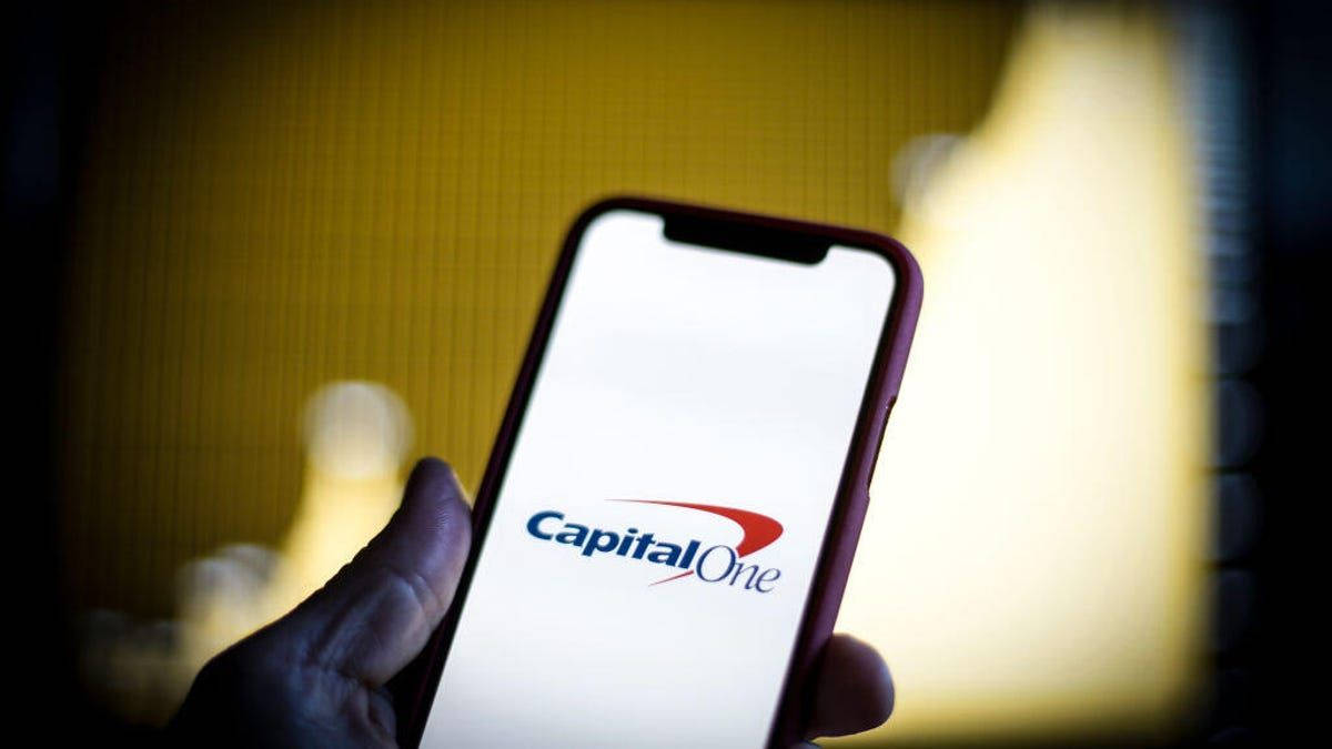 Capital One On Phone Screen Background