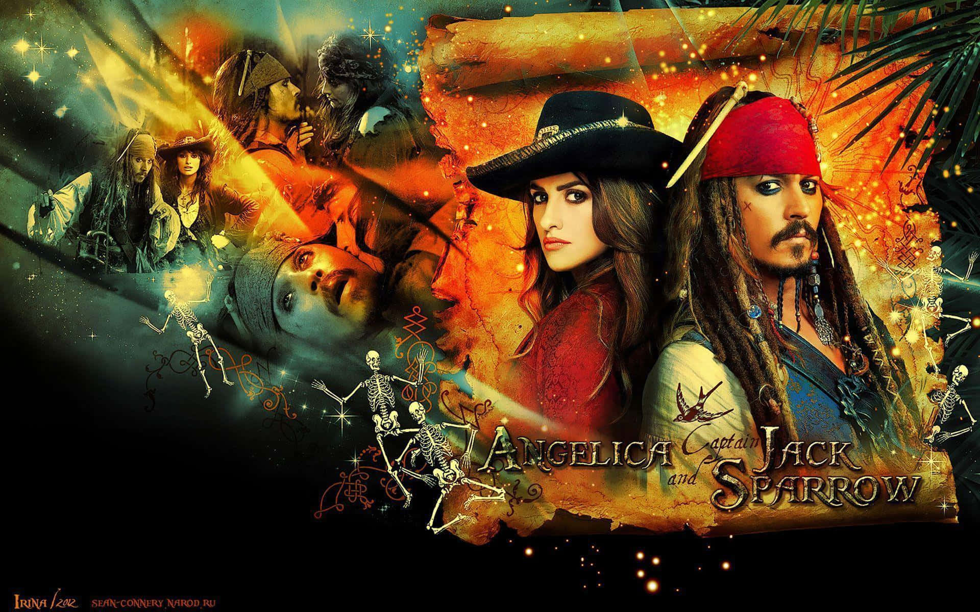 Capitánjack Sparrow A Bordo Del Perla Negra En Piratas Del Caribe.