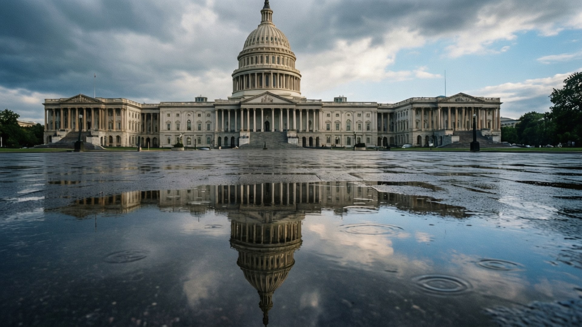 Capitol Puddle Reflection Achtergronden
