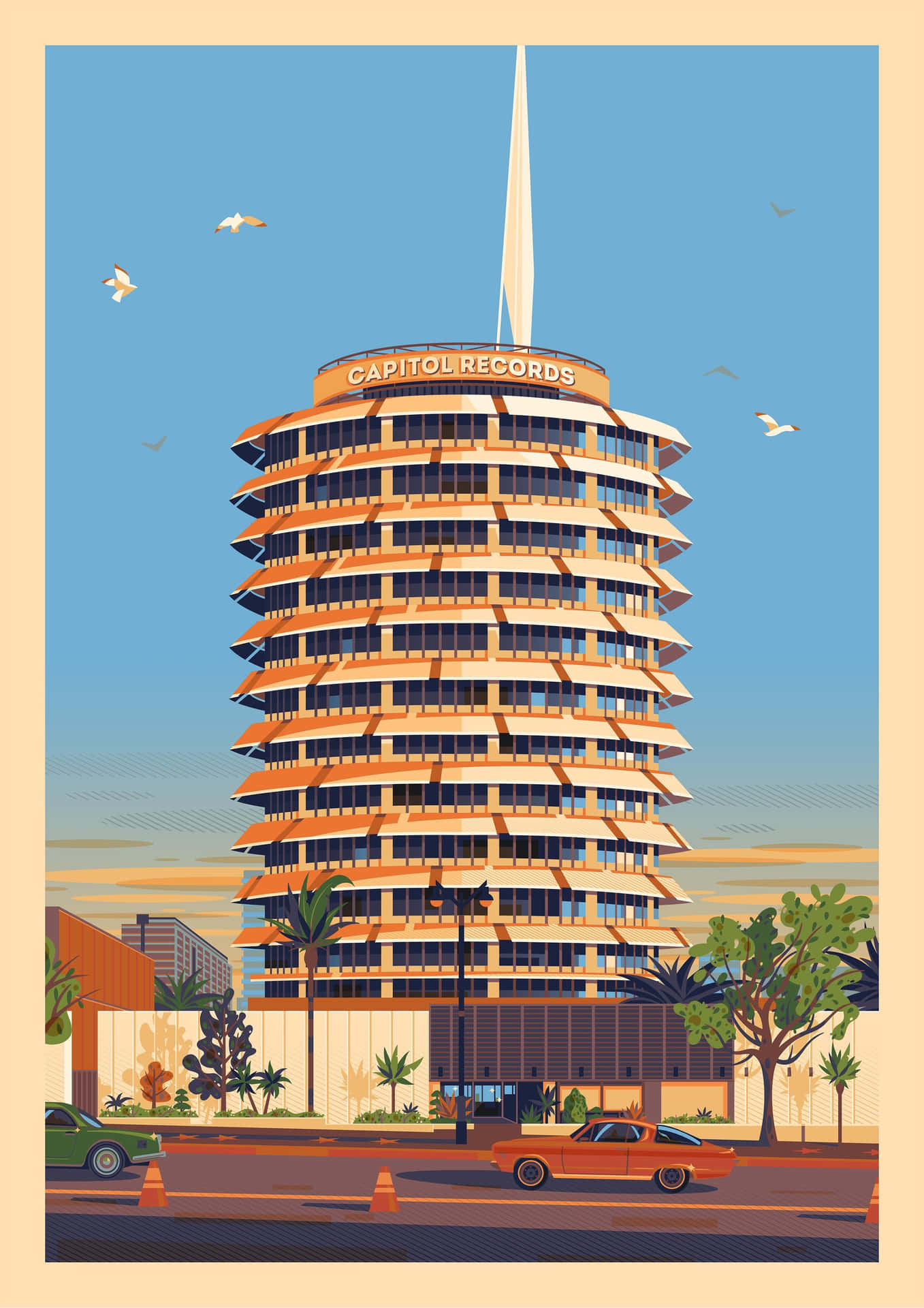 Capitol Records Building Against A Blue Sky Wallpaper