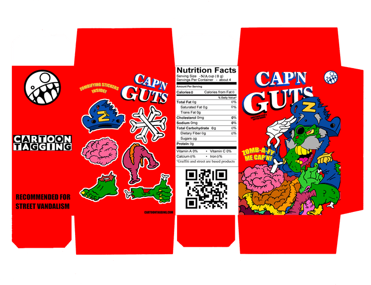 Capn Guts Cereal Box Design PNG