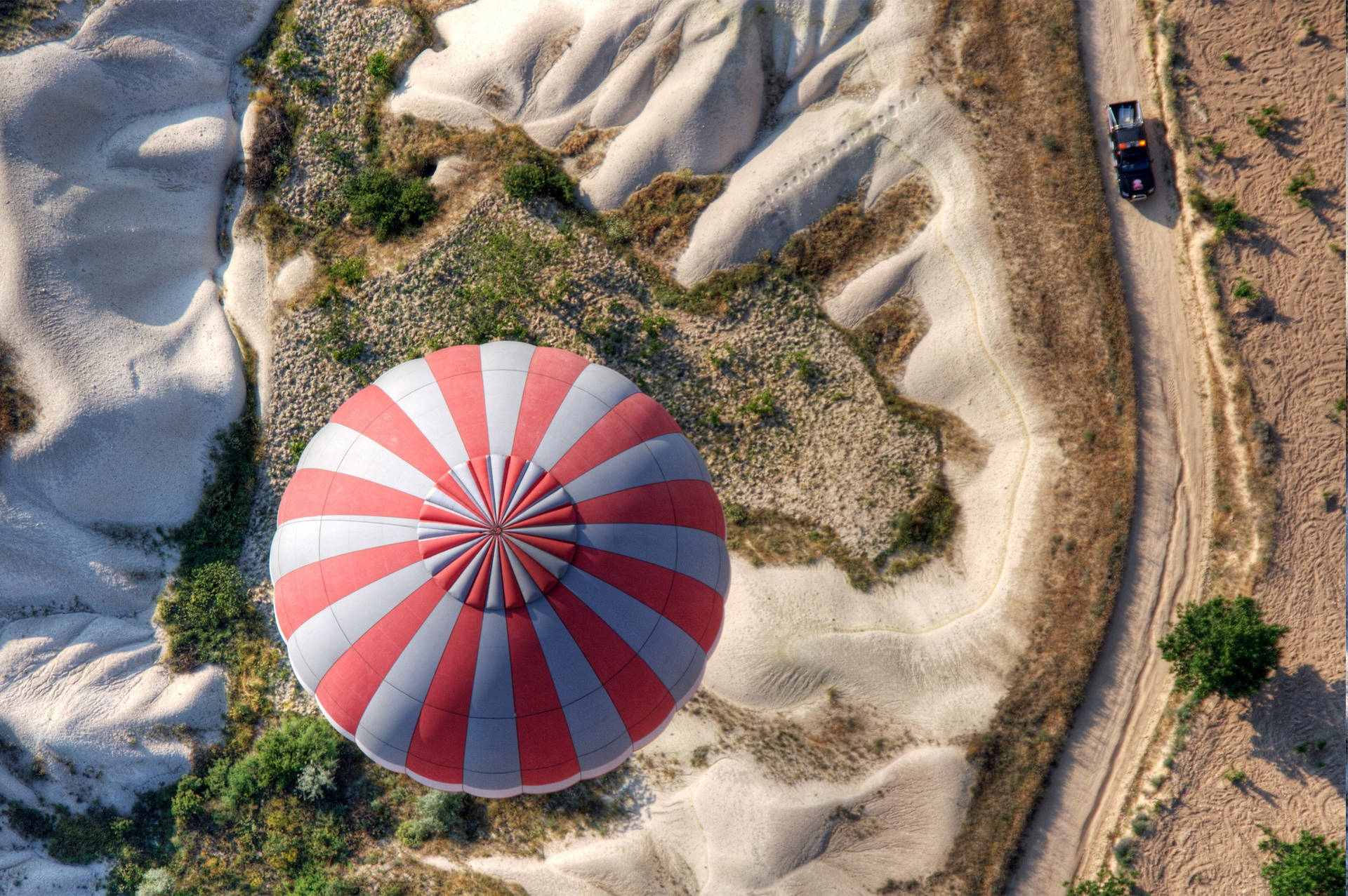 Cappadocia Balloon Top Down View Wallpaper