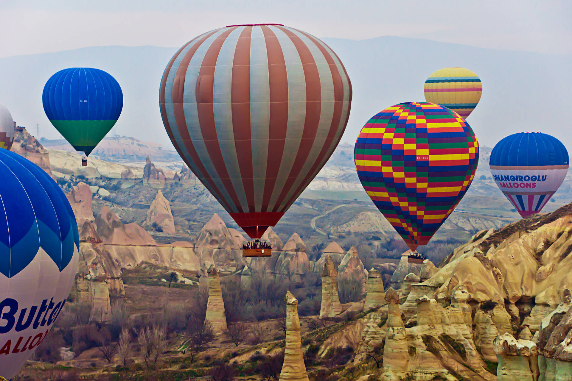 Cappadocianahansicht Ballons. Wallpaper