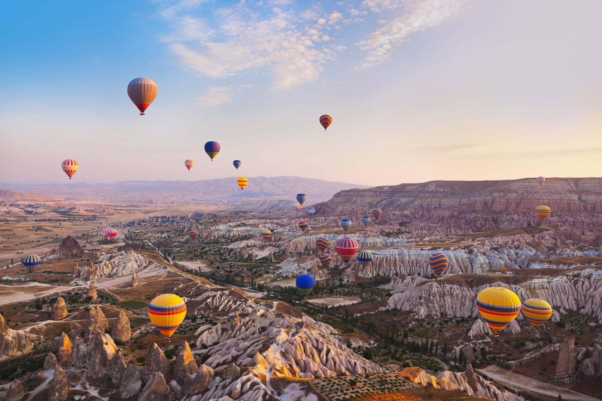 Cappadocia Many Balloons Sky Wallpaper