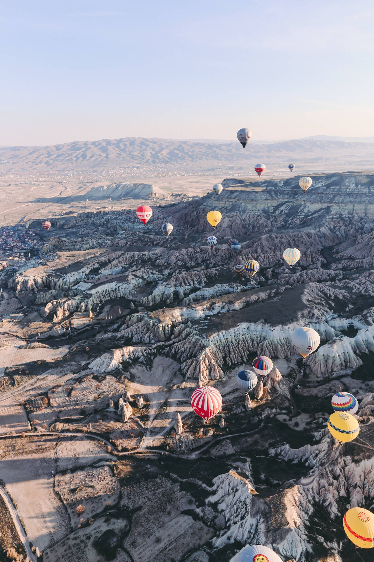 Cappadocia Overhead Balloons Wallpaper