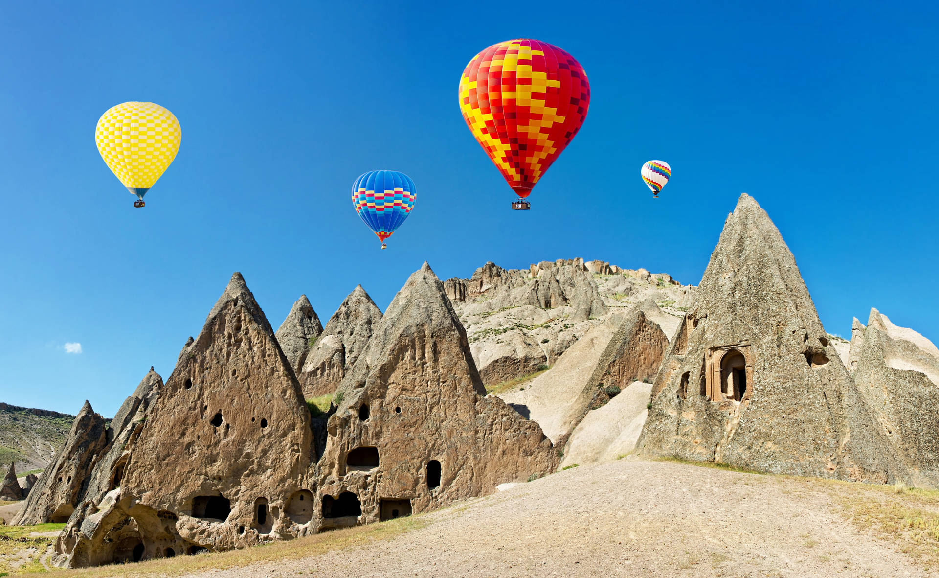 Cappadociafelsformationen Ballons Wallpaper