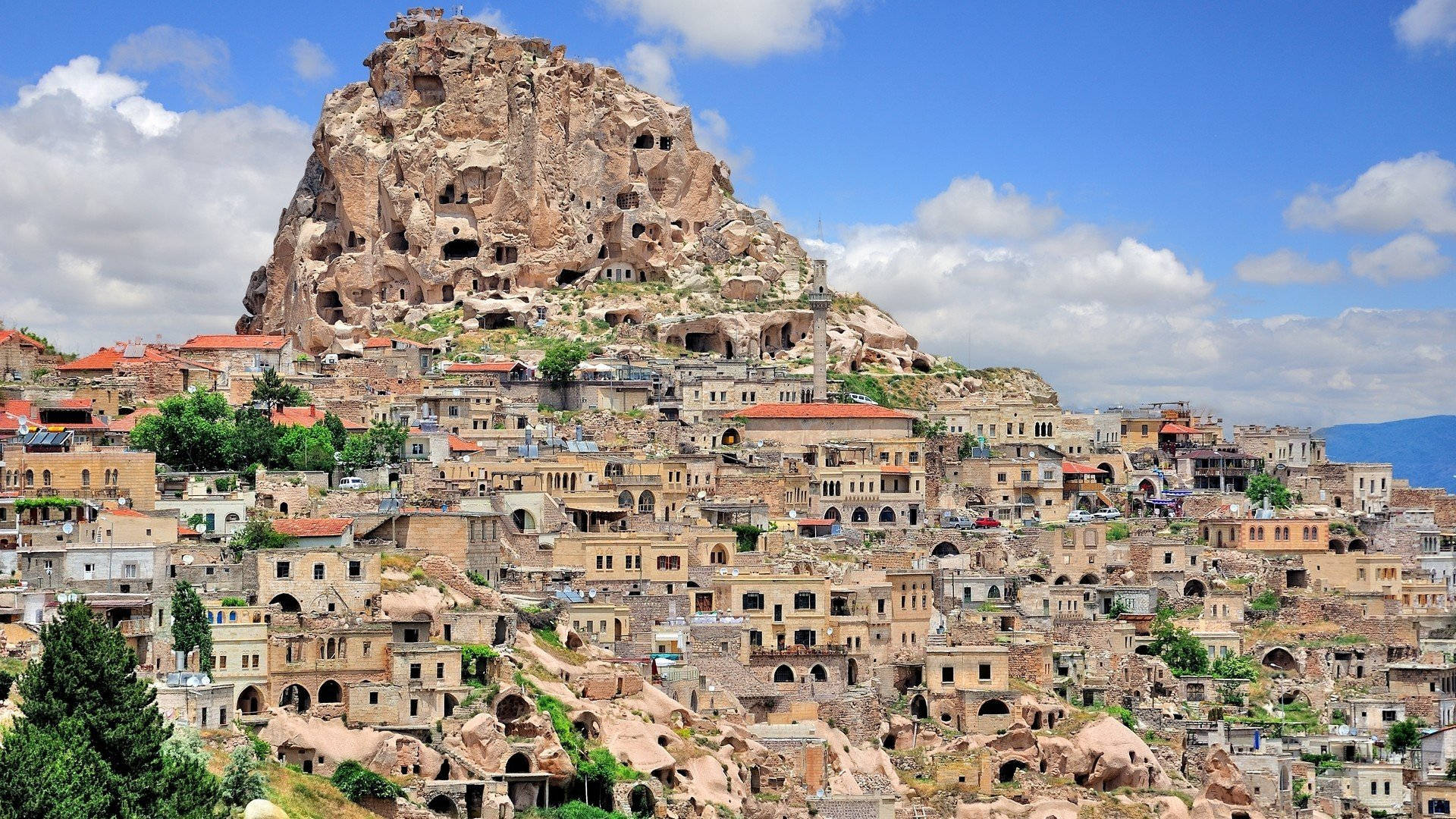 Cittàdi Cappadocia Sulla Collina Sfondo