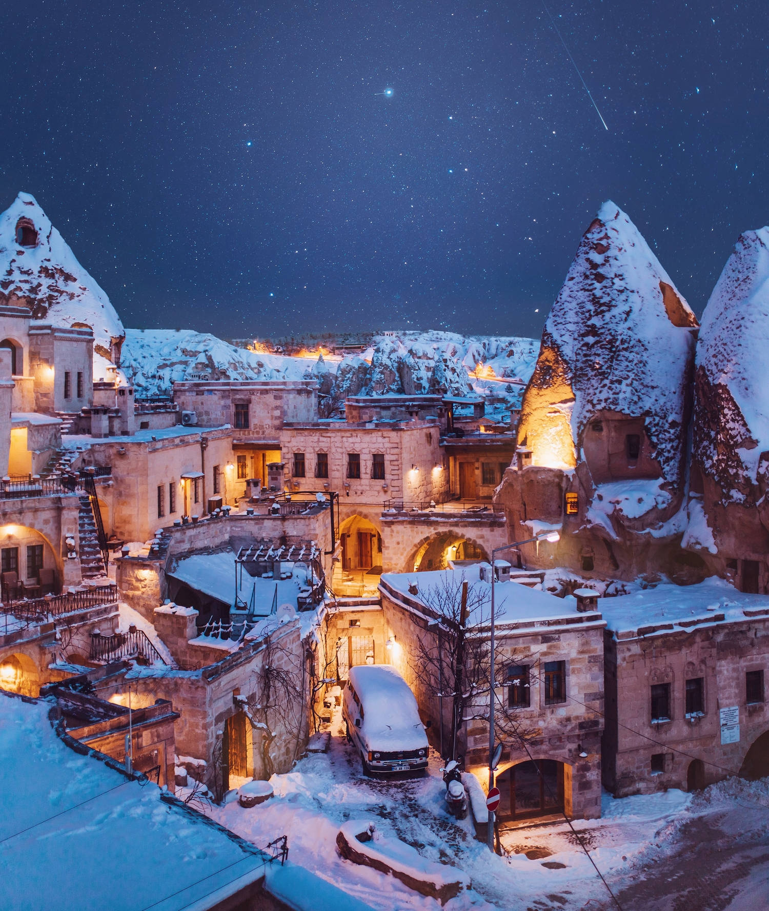Cappadocia Winter Village Wallpaper