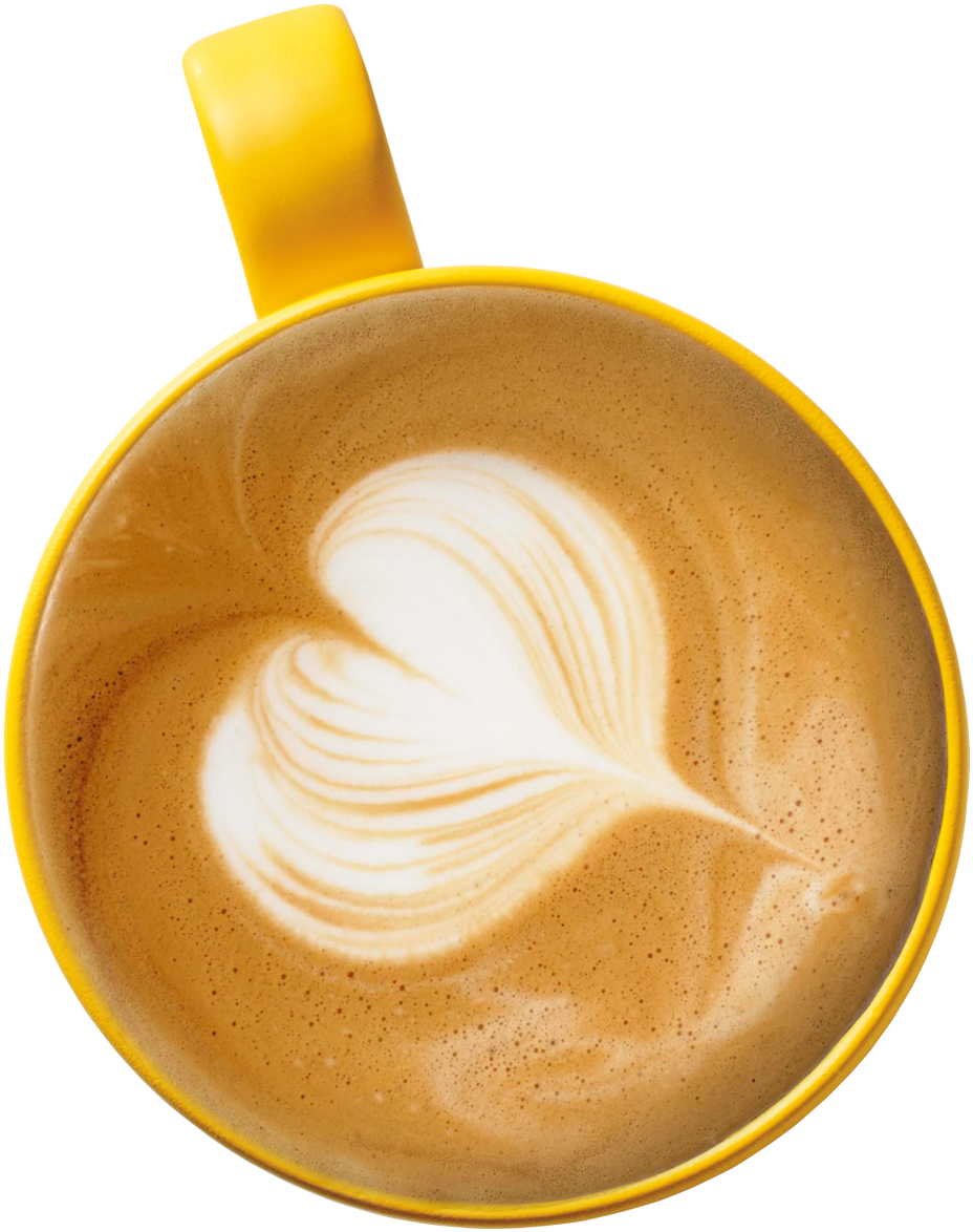 Cappuccino Art Top View PNG