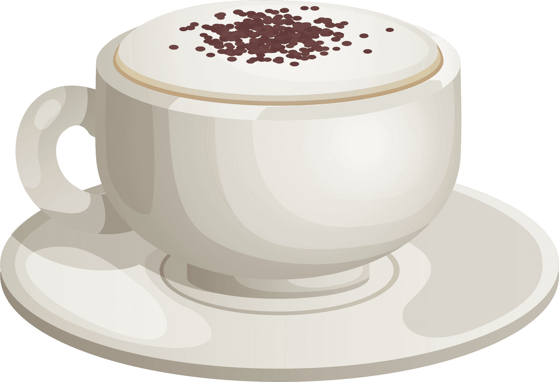 Cappuccino Cup Vector Illustration PNG