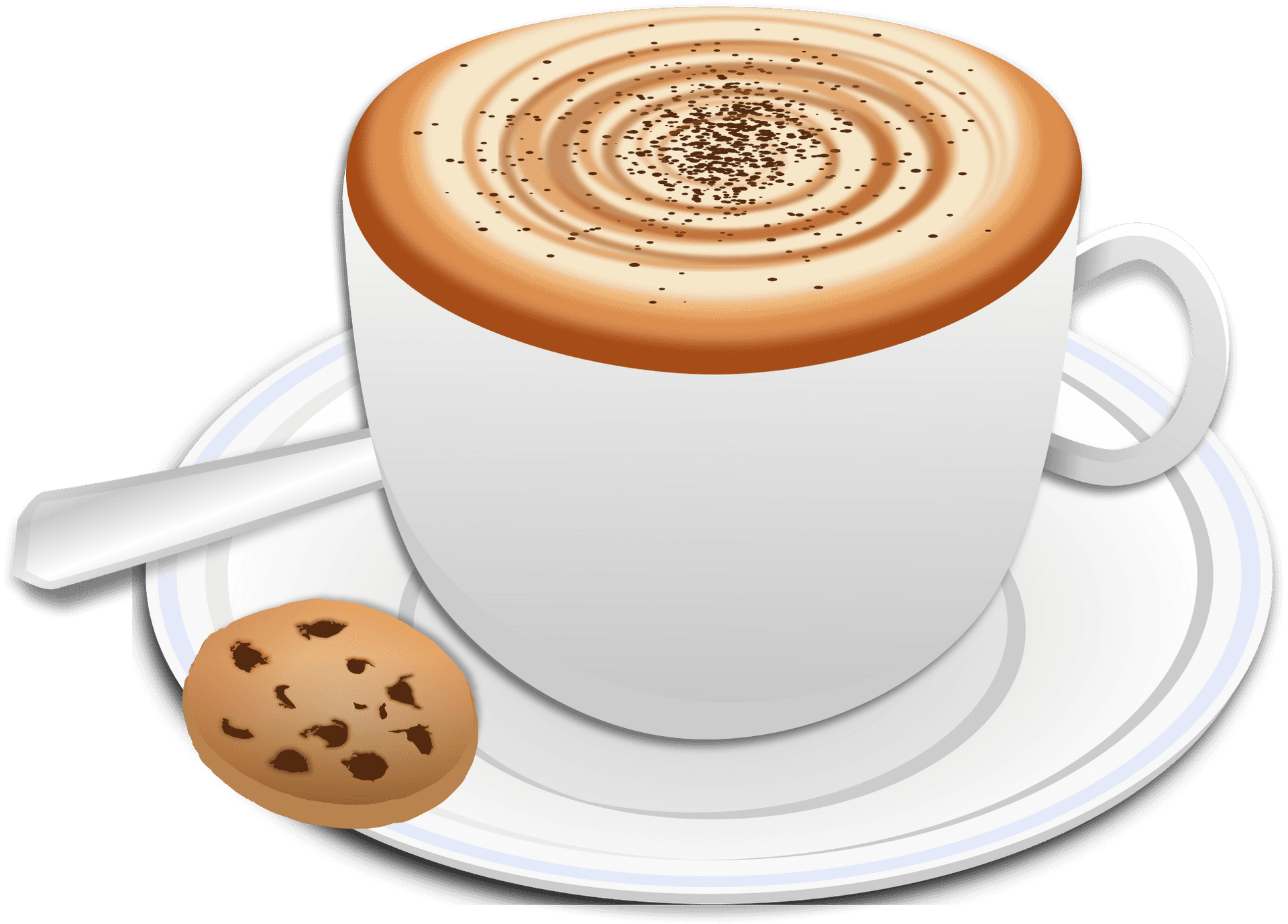 Cappuccinoand Cookie Illustration PNG
