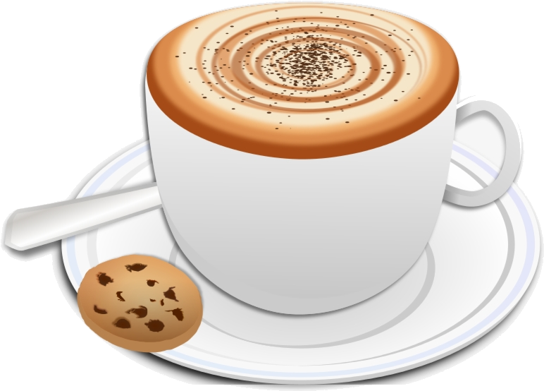Cappuccinoand Cookie Illustration PNG