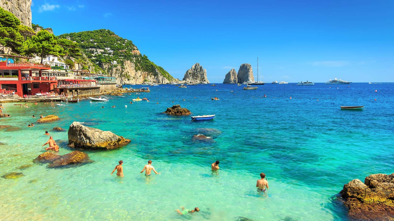 Capri Italy Beach Water Wallpaper