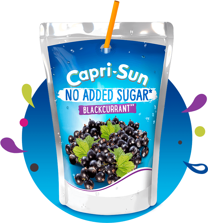 Capri Sun Blackcurrant No Added Sugar Pouch PNG