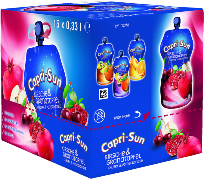Capri Sun Cherry Pomegranate Pack Design PNG