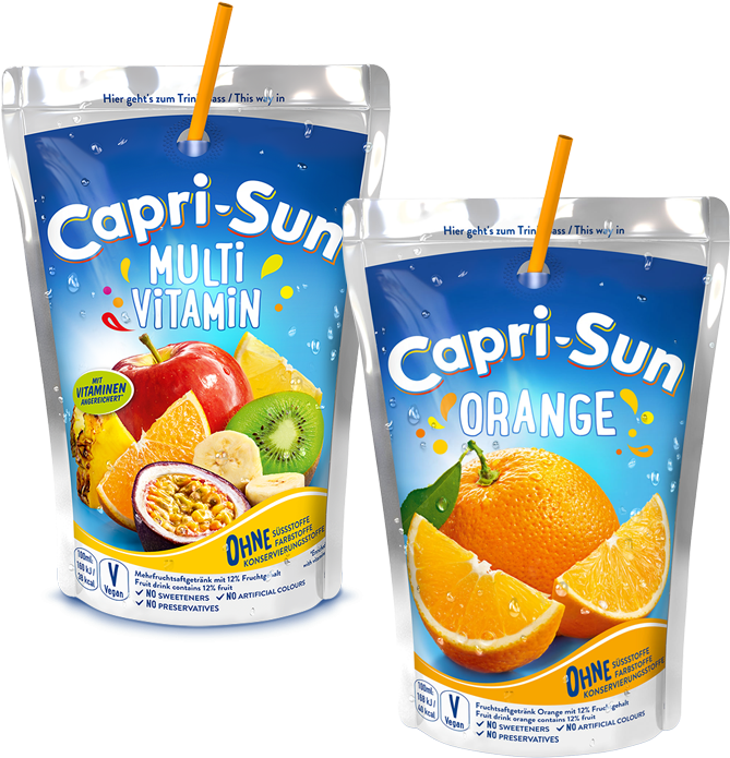 Capri Sun Multi Vitaminand Orange Pouches PNG