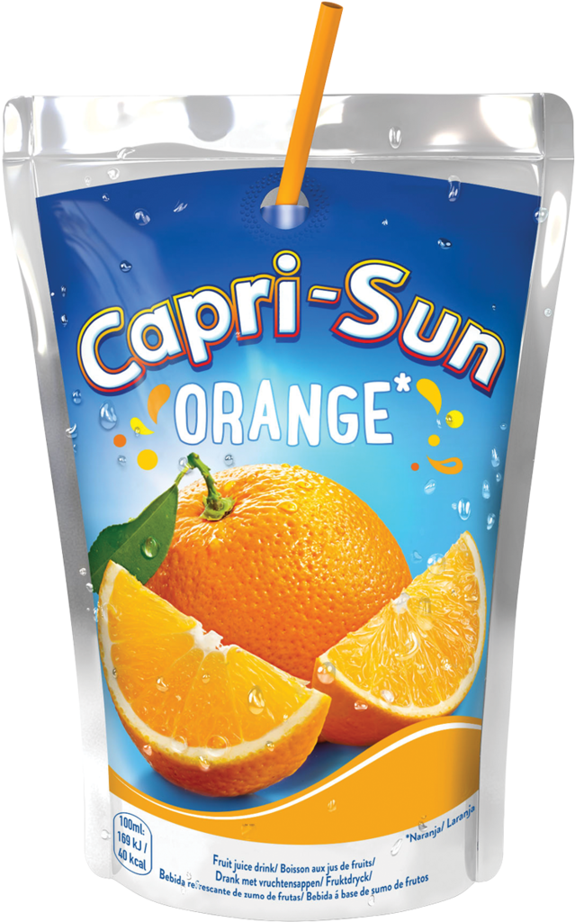 Capri Sun Orange Flavor Pouch PNG