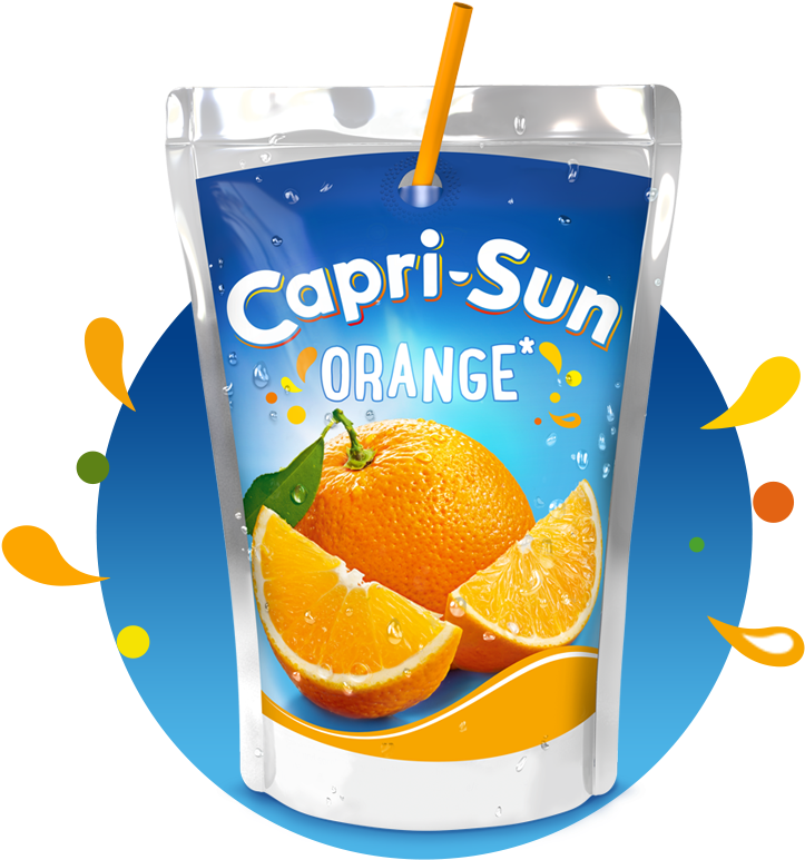 Capri Sun Orange Flavor Pouch PNG