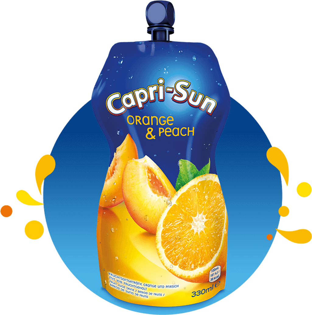 Capri Sun Orange Peach Pouch PNG