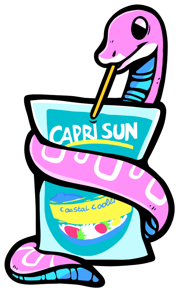 Capri Sun Snake Character Drinking PNG