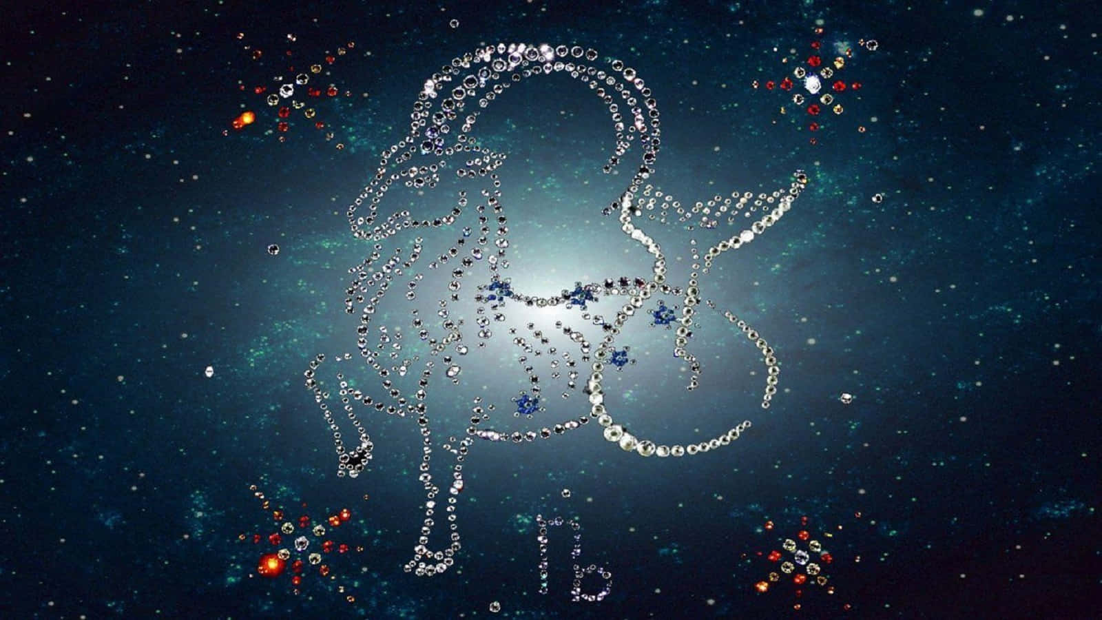 Capricorn Zodiac Sign on a Galaxy Background