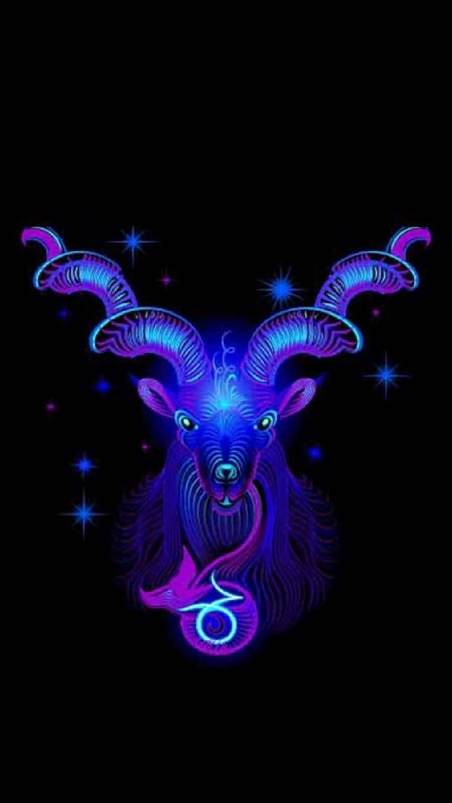 Capricorn Zodiac Star Sign on Celestial Background