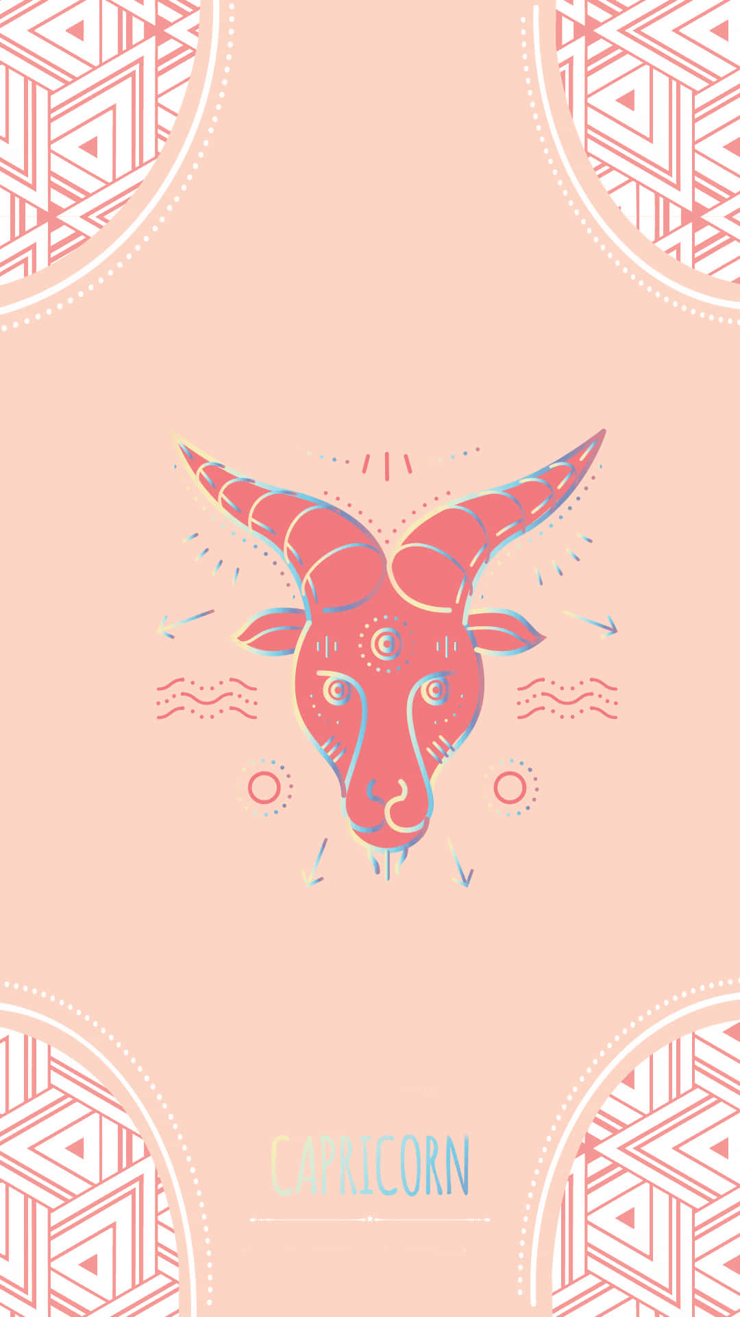 A Goat With A Geometric Pattern On A Pink Background Wallpaper