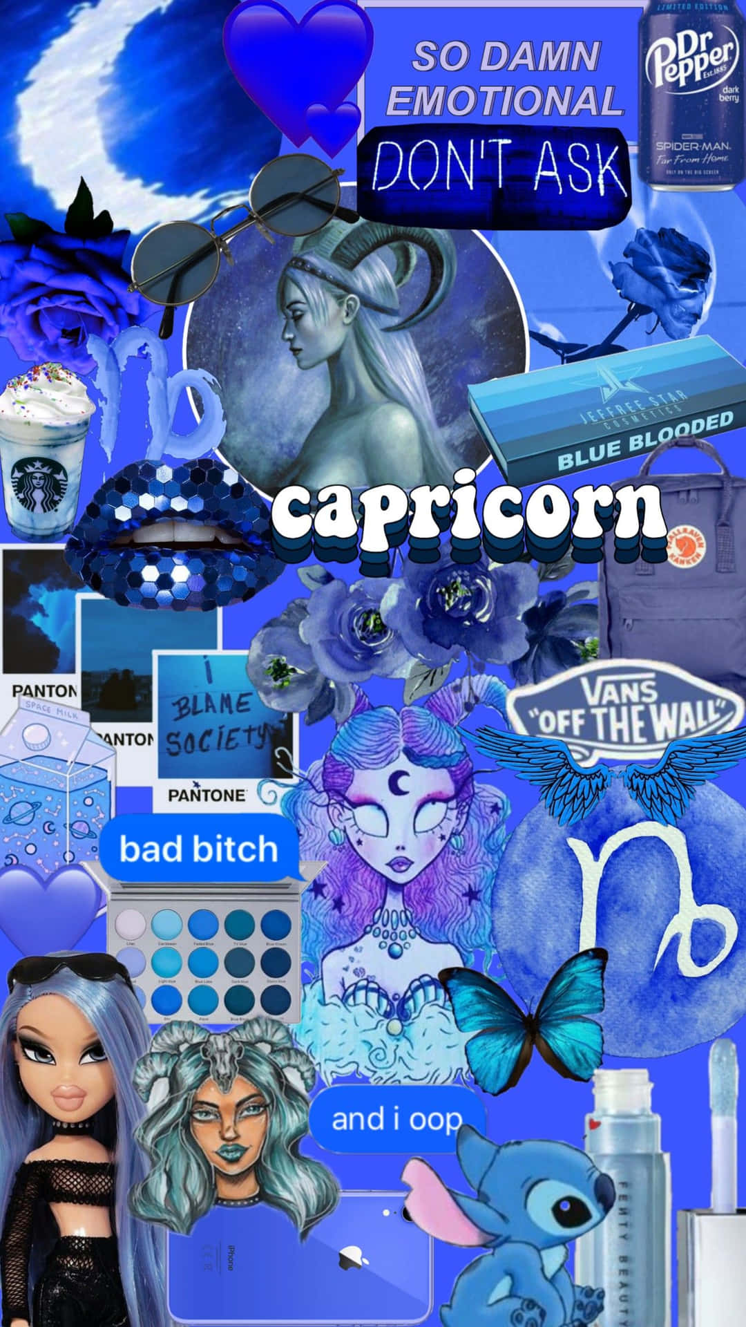 A Blue Collage With A Blue Background Wallpaper