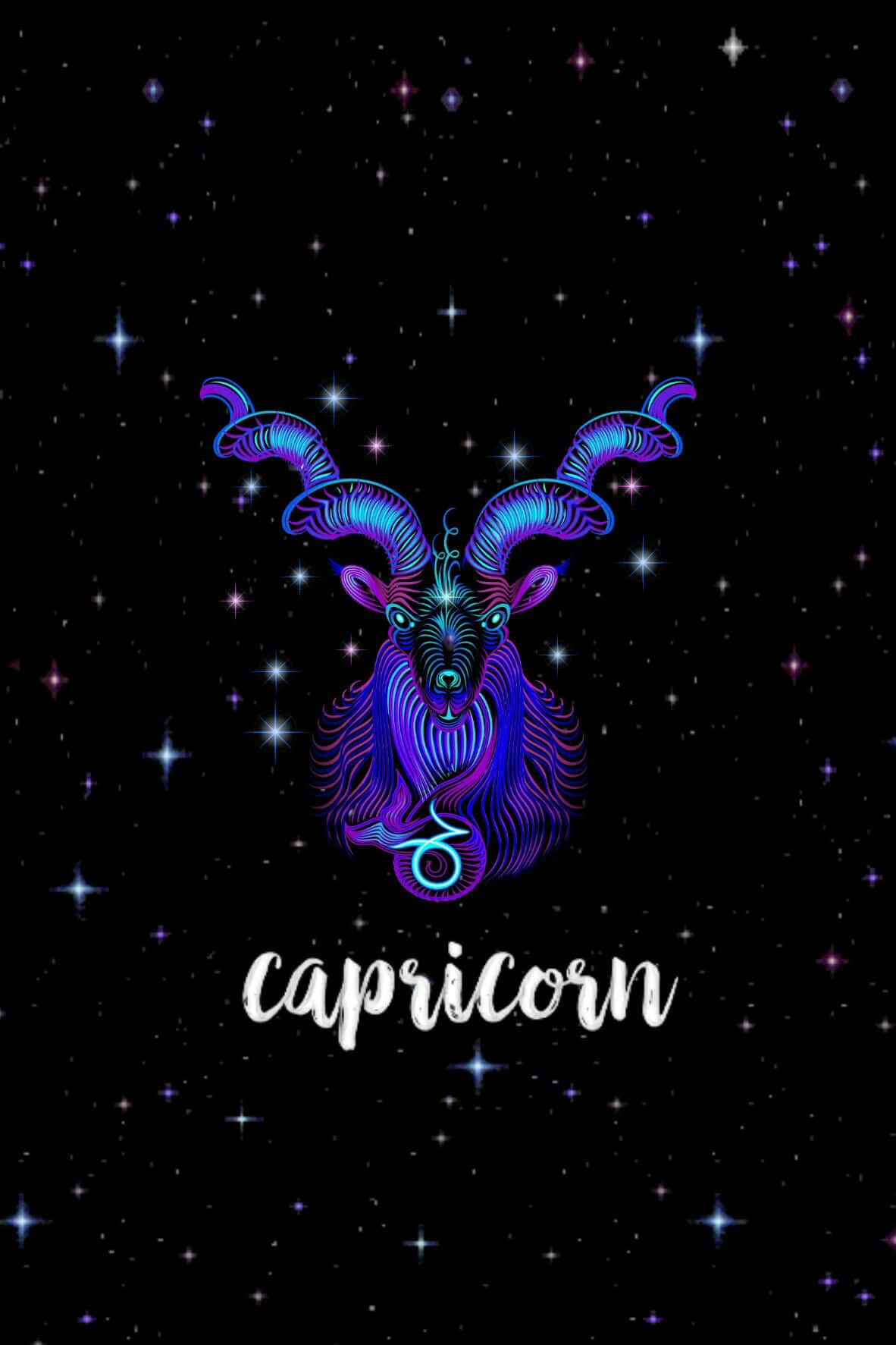 Capricorn Zodiac Sign On A Starry Background Wallpaper