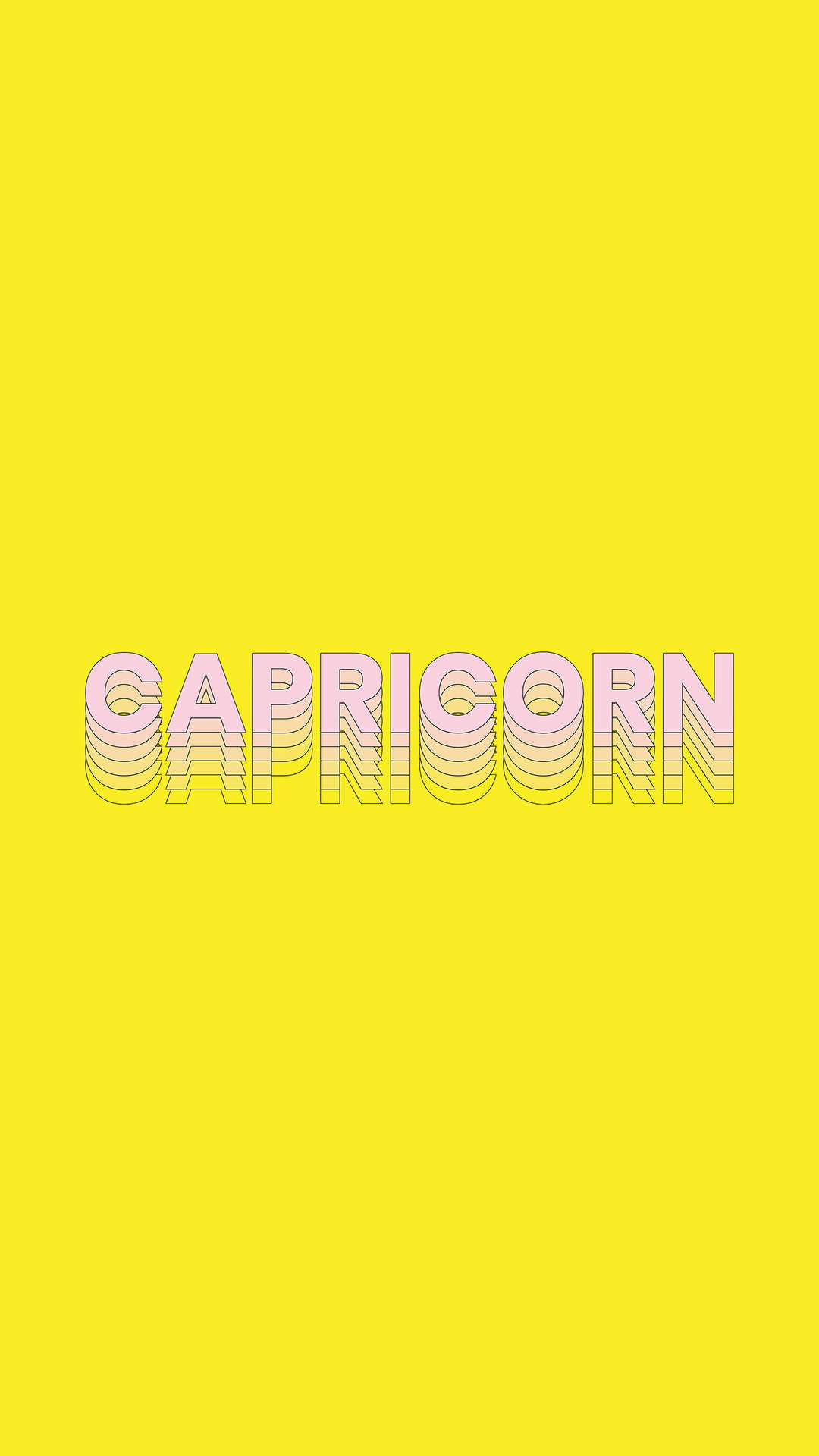 Capricorn Yellow Background Wallpaper