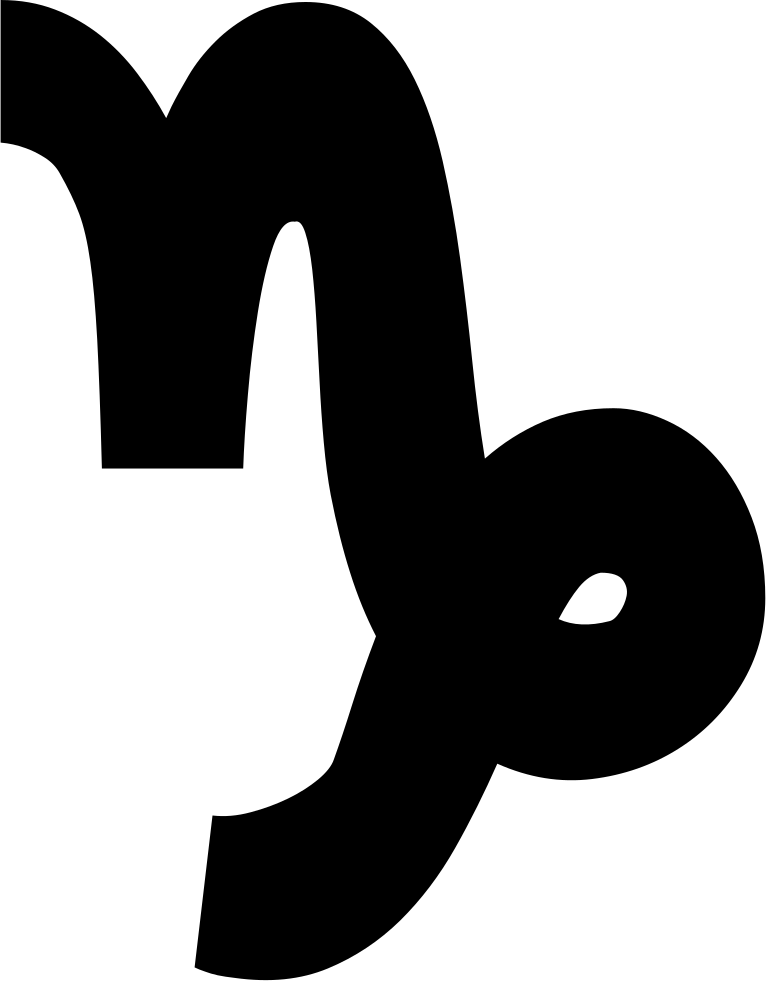 Capricorn Zodiac Symbol Black PNG