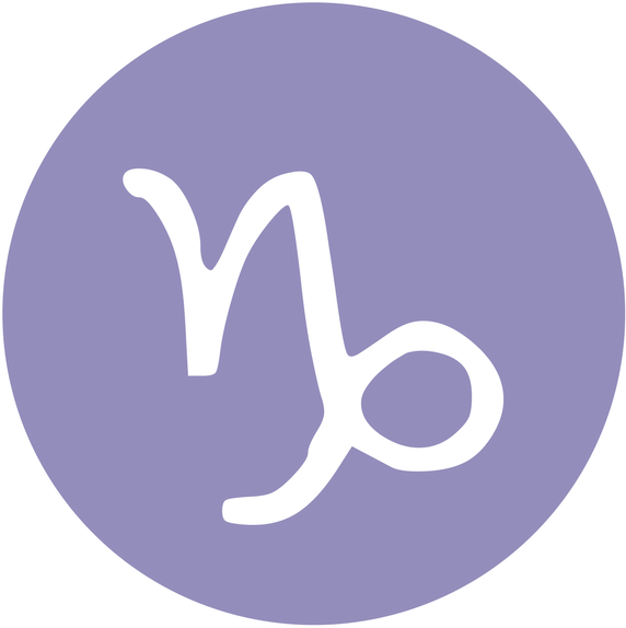 Capricorn Zodiac Symbol Purple Background PNG