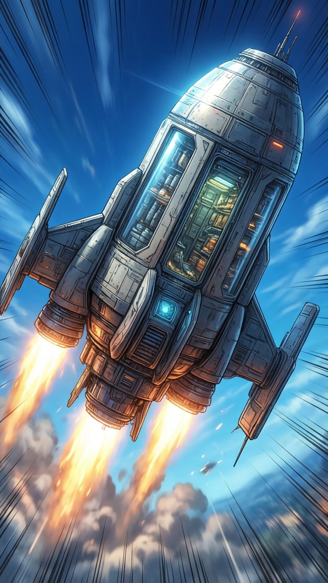 Capsule Spaceship Launch Bakgrunner