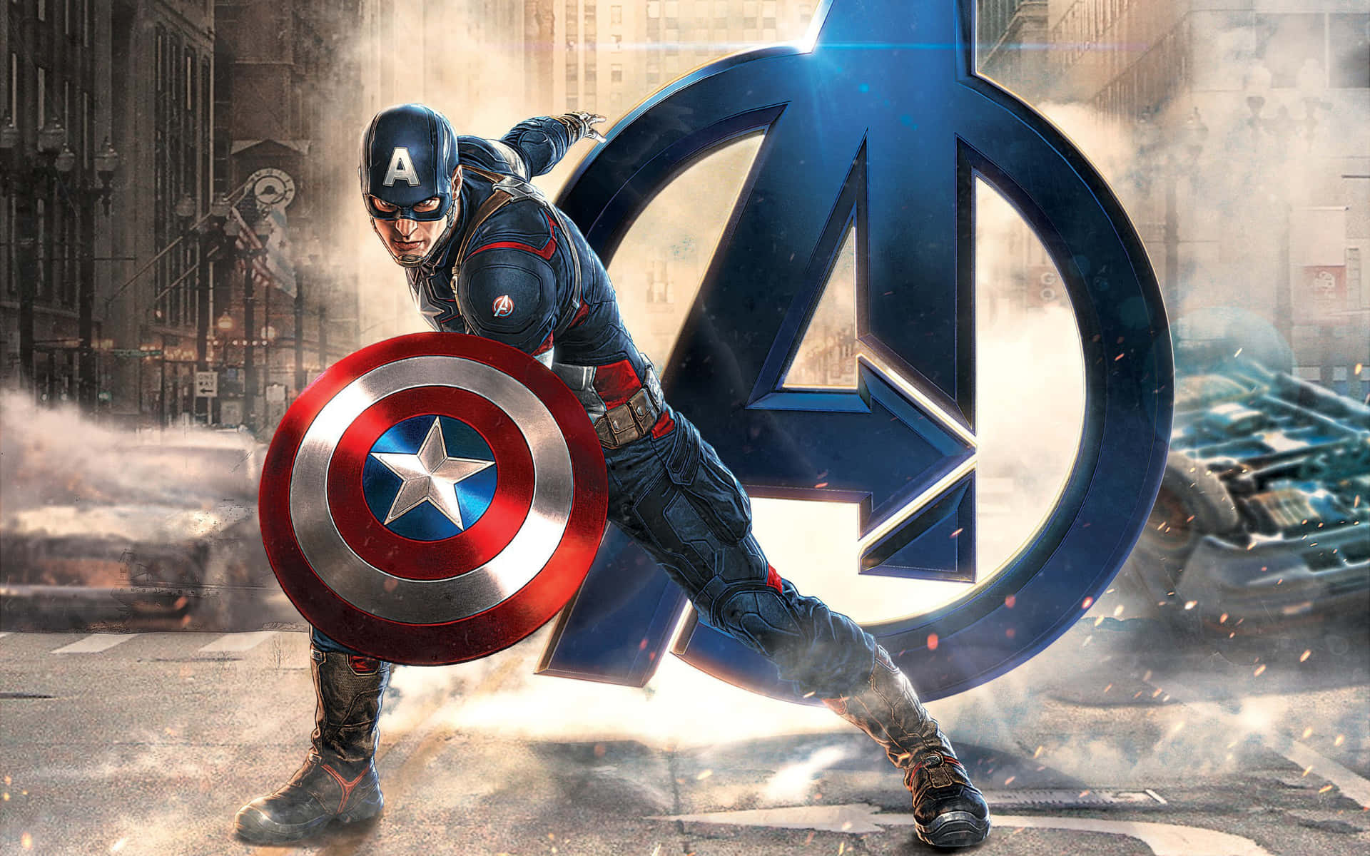 Captain America Action Pose Wallpaper