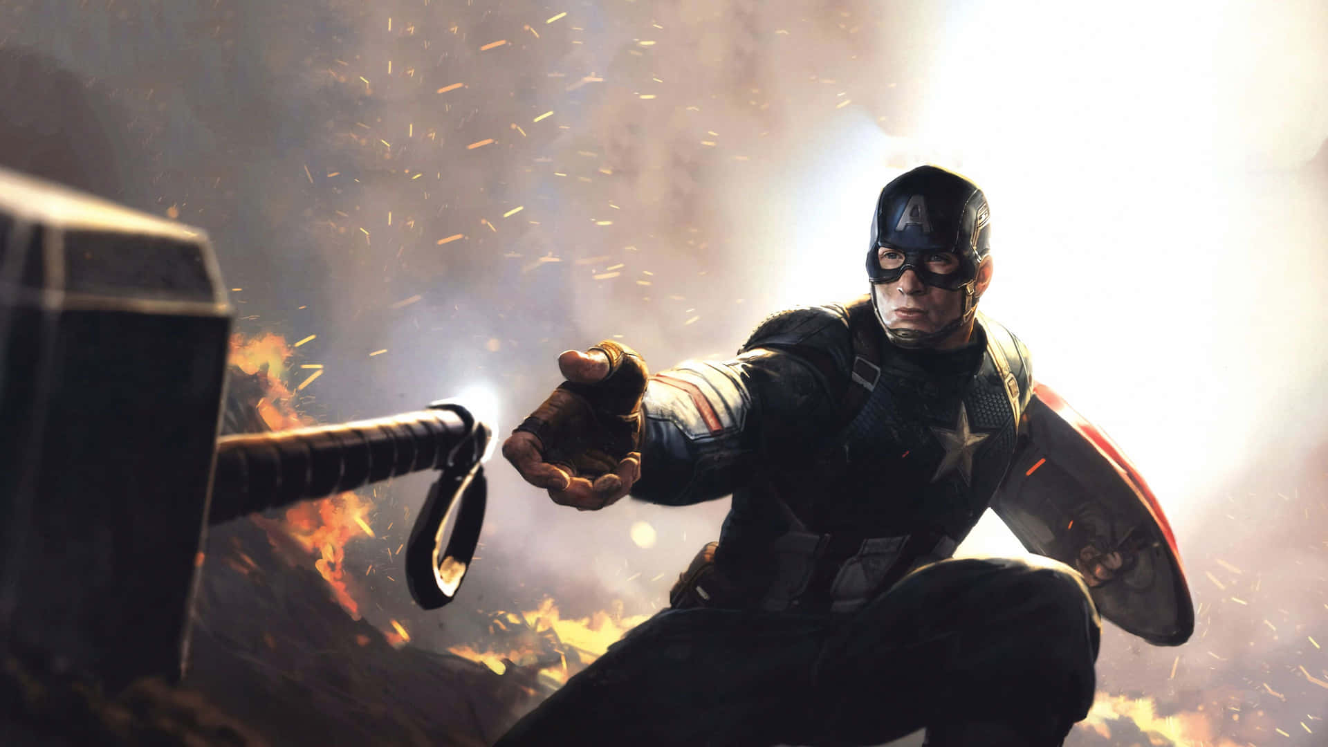 Captain America Actie Pose Achtergrond