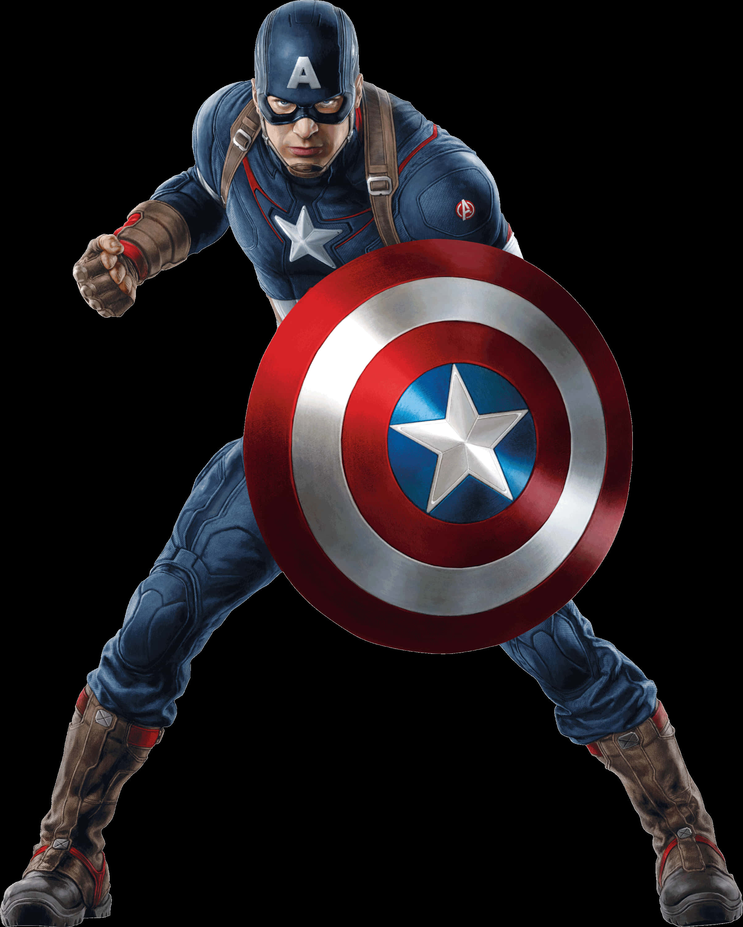 Captain America Action Pose PNG