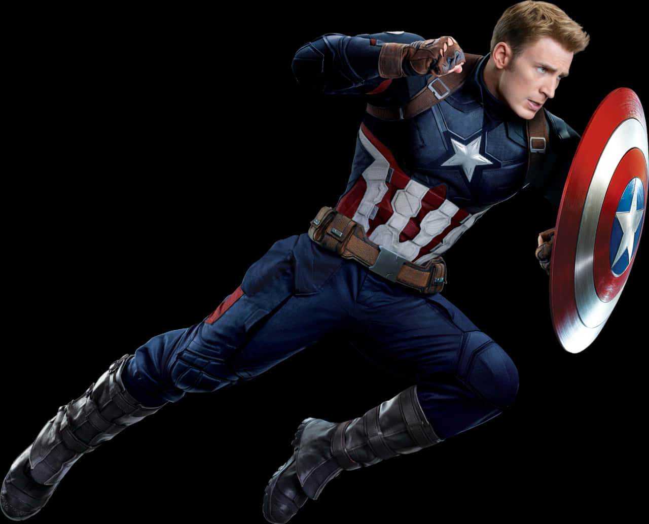 Captain America Action Pose PNG