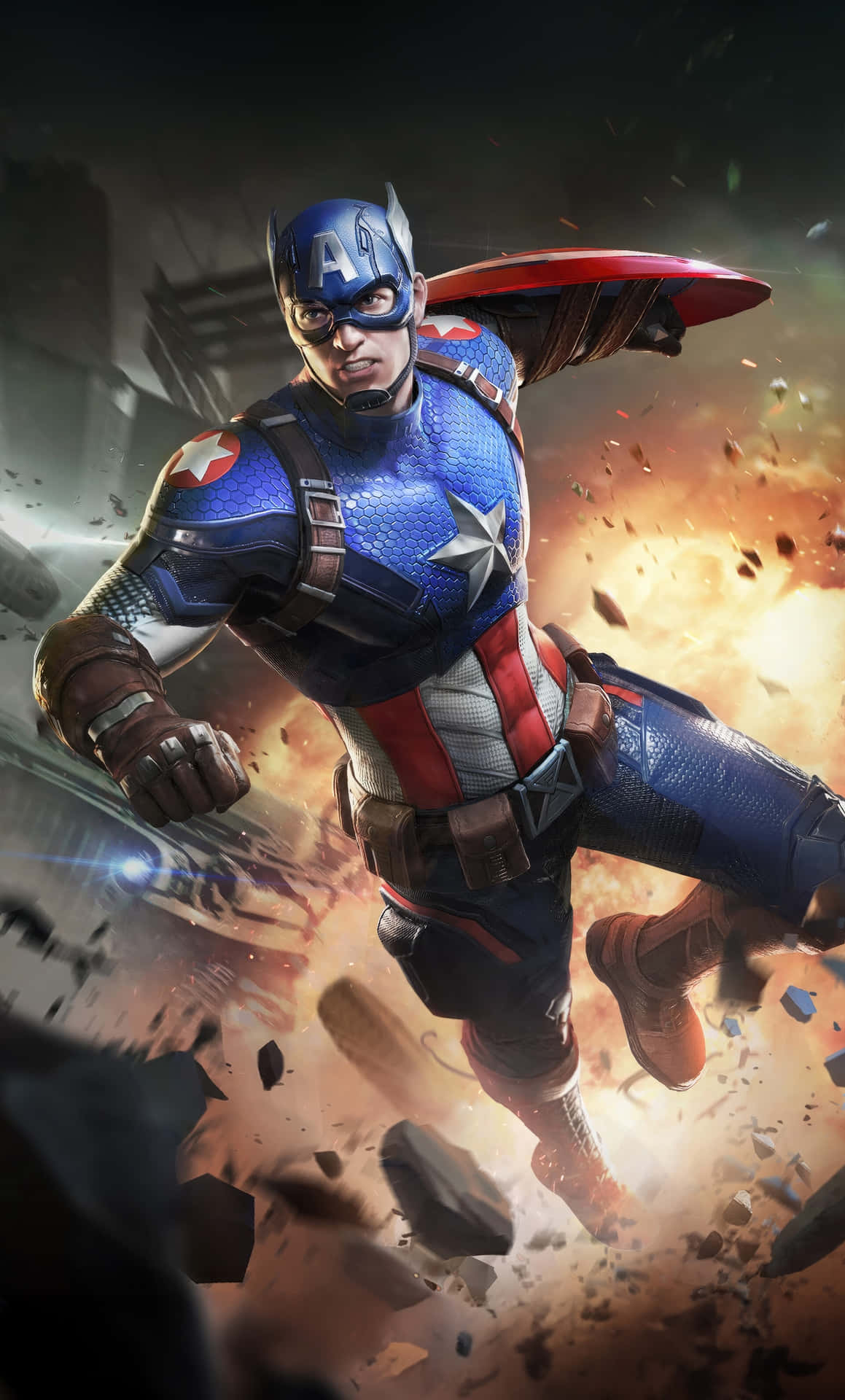 Captain America Actioni Phone Wallpaper Wallpaper
