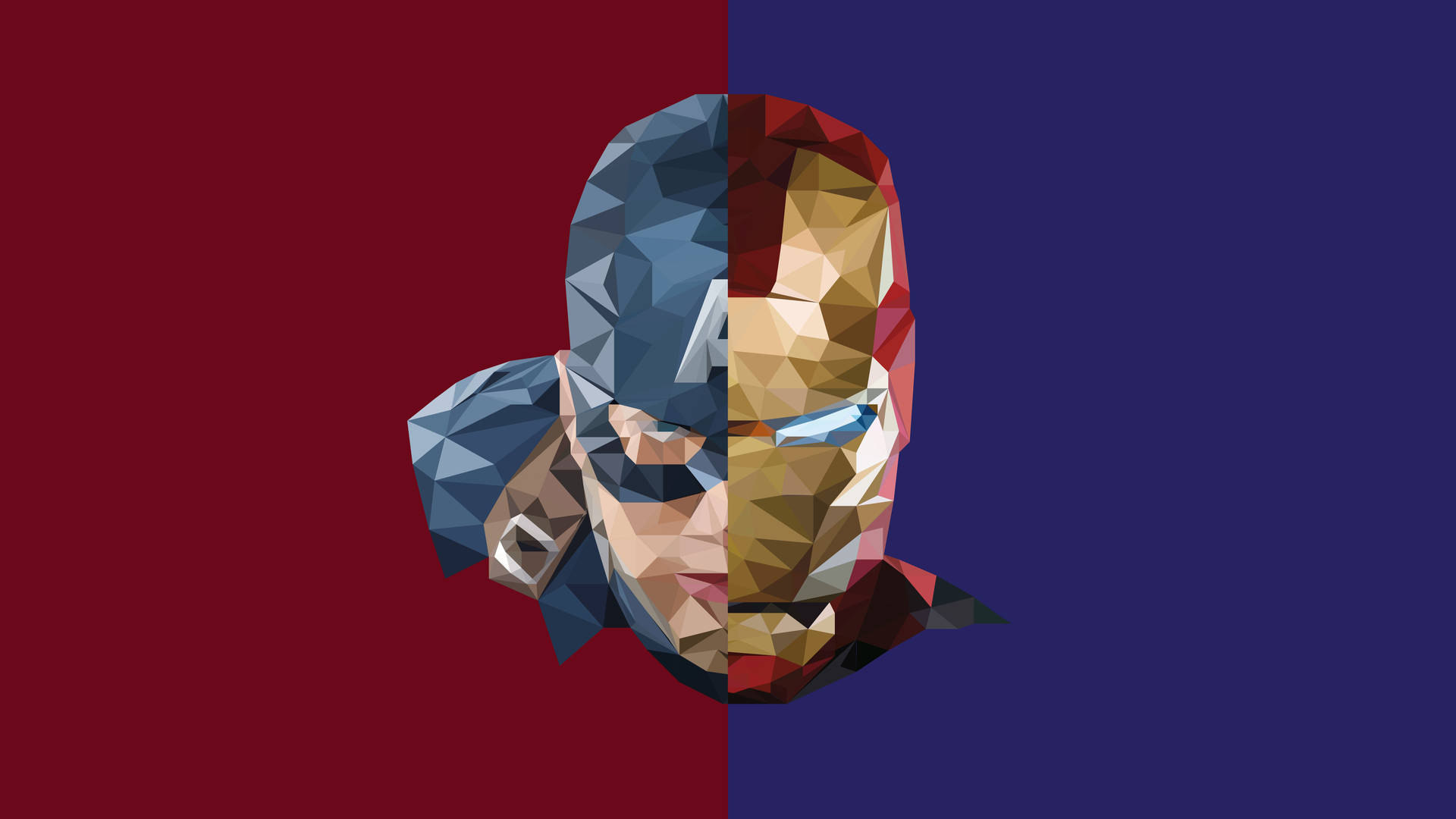 Captain America And Iron Man Logo Wallpaper