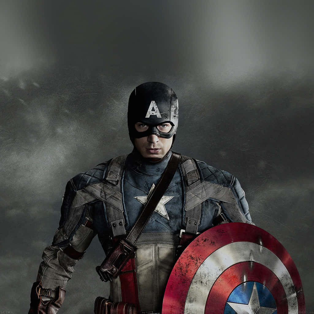 Power of Creation: Captain America and His Android Friend Wallpaper