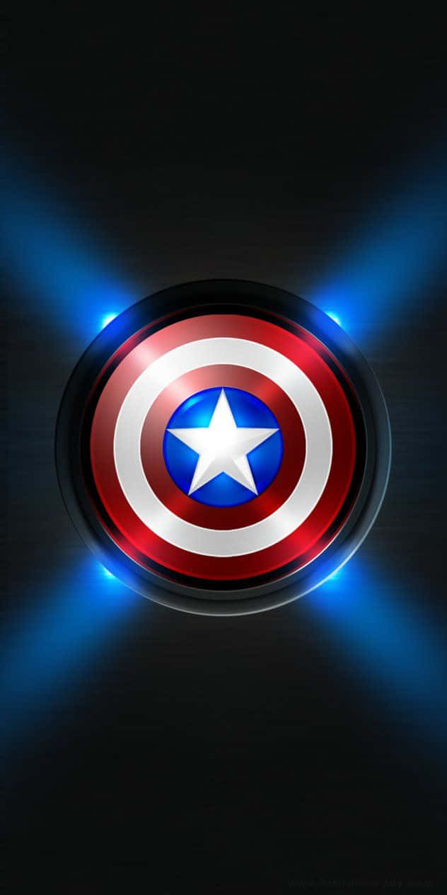 Captain America i Android-form designet som en del af rammen. Wallpaper