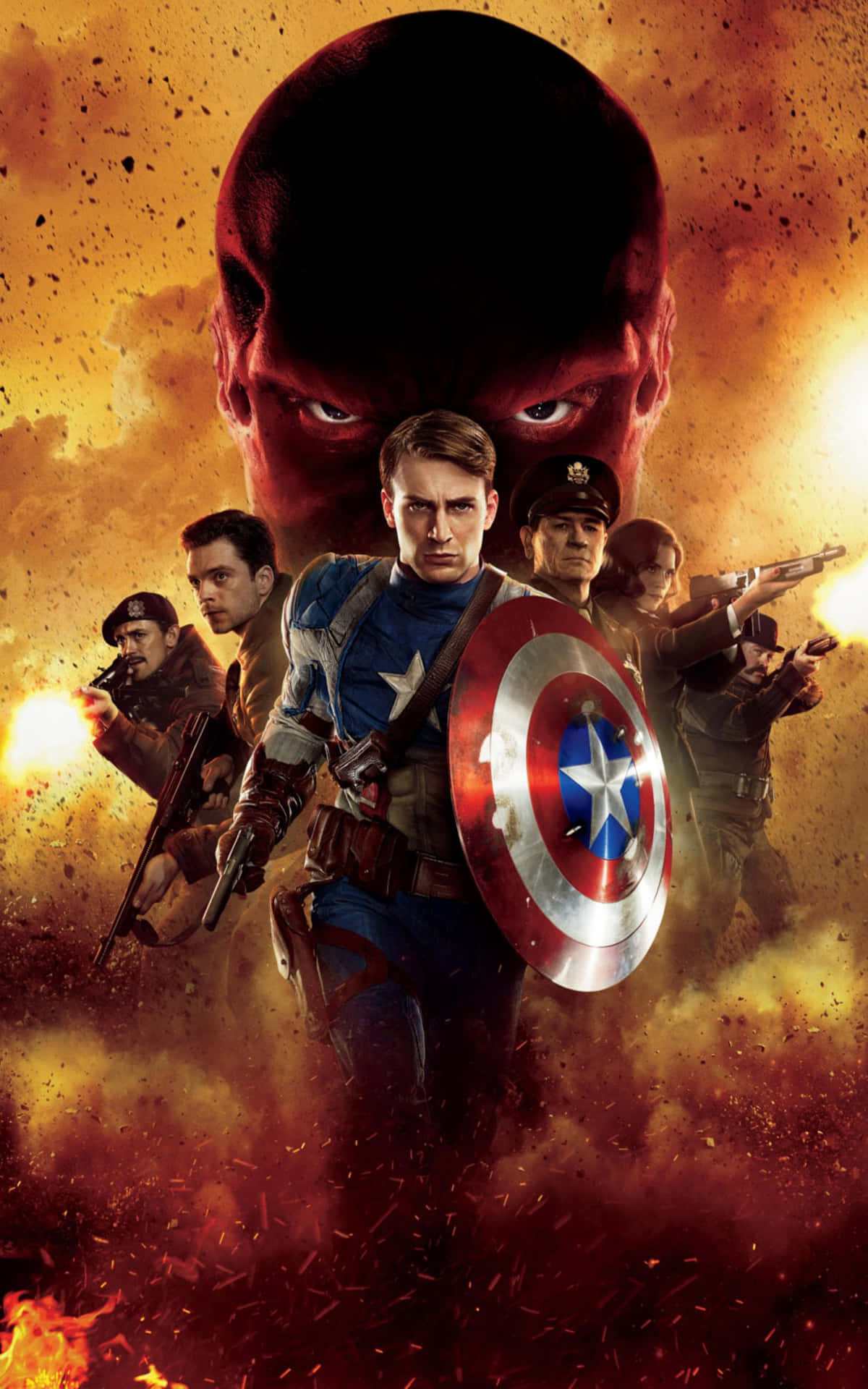 Et tegneserie tema fra Captain America: Første Avenger. Wallpaper