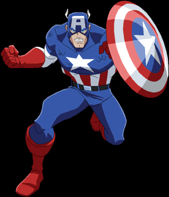 Captain America Animated Charge PNG