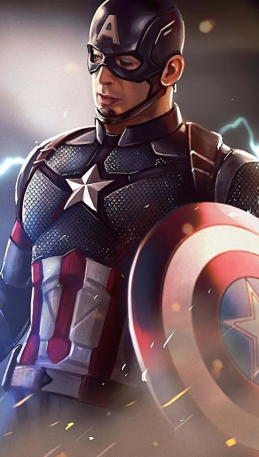 MCU Character Captain America 3D Art Background