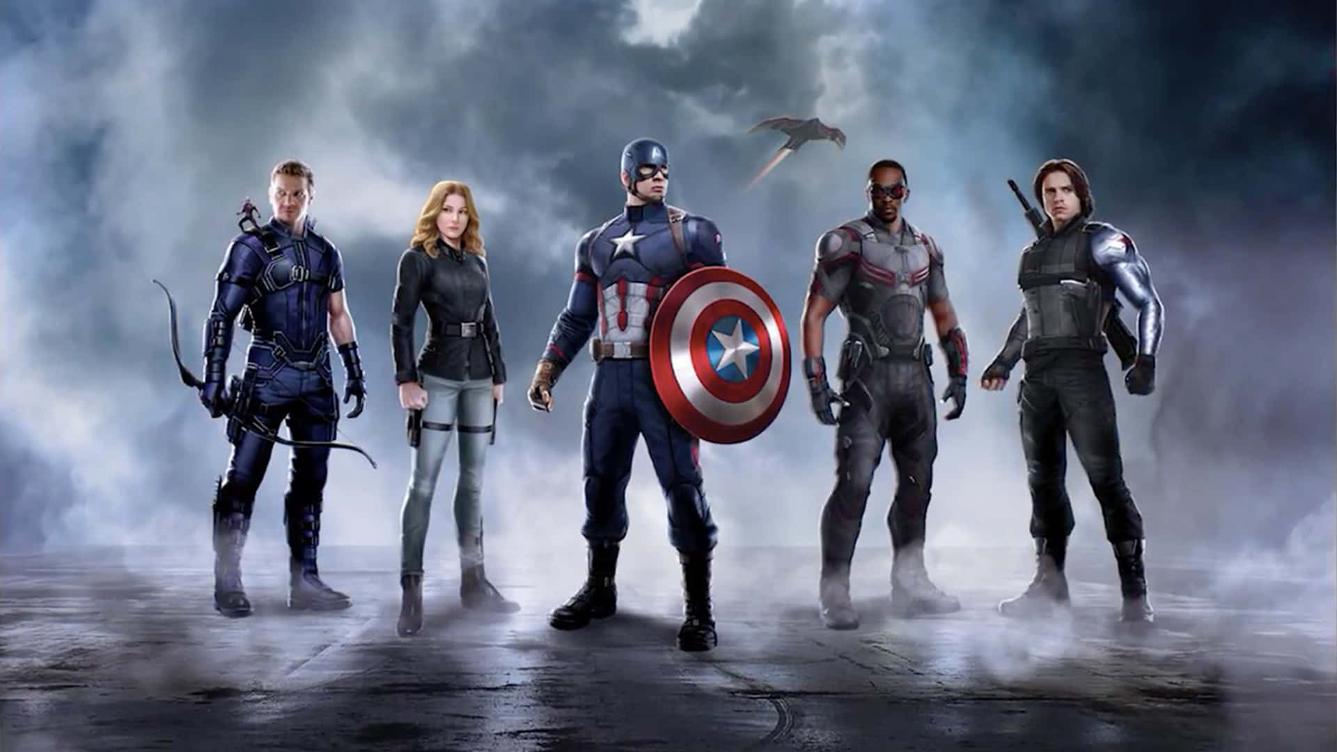 Team Captain America Civil War Concept Illustration Background