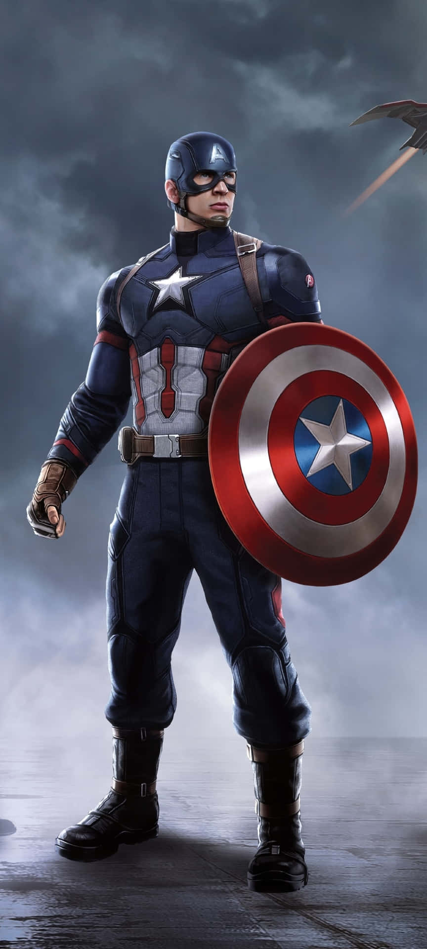 Fondode Pantalla De Capitán América Con Ilustración Digital
