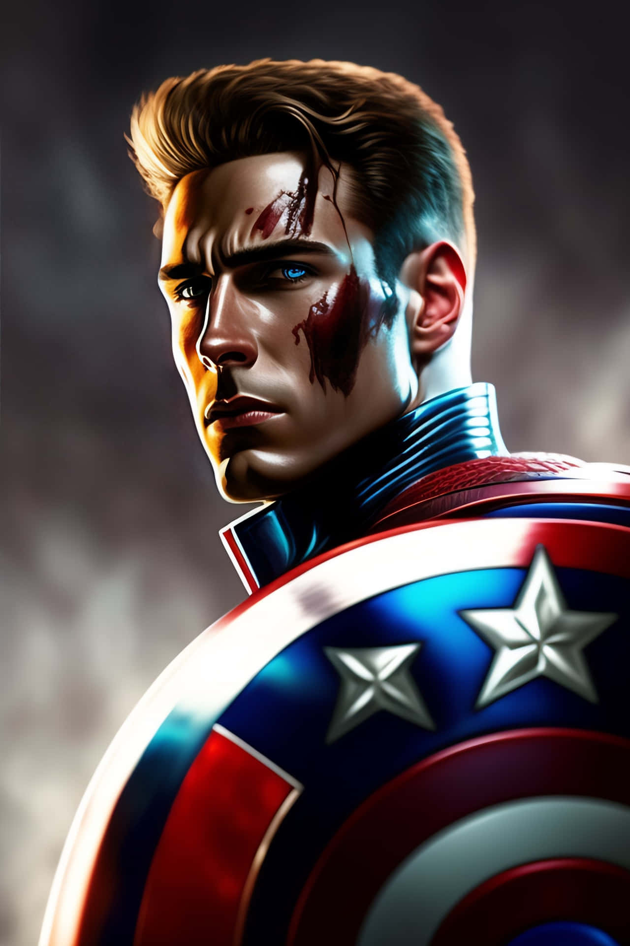 Captain America Battle Ready Illustration Wallpaper