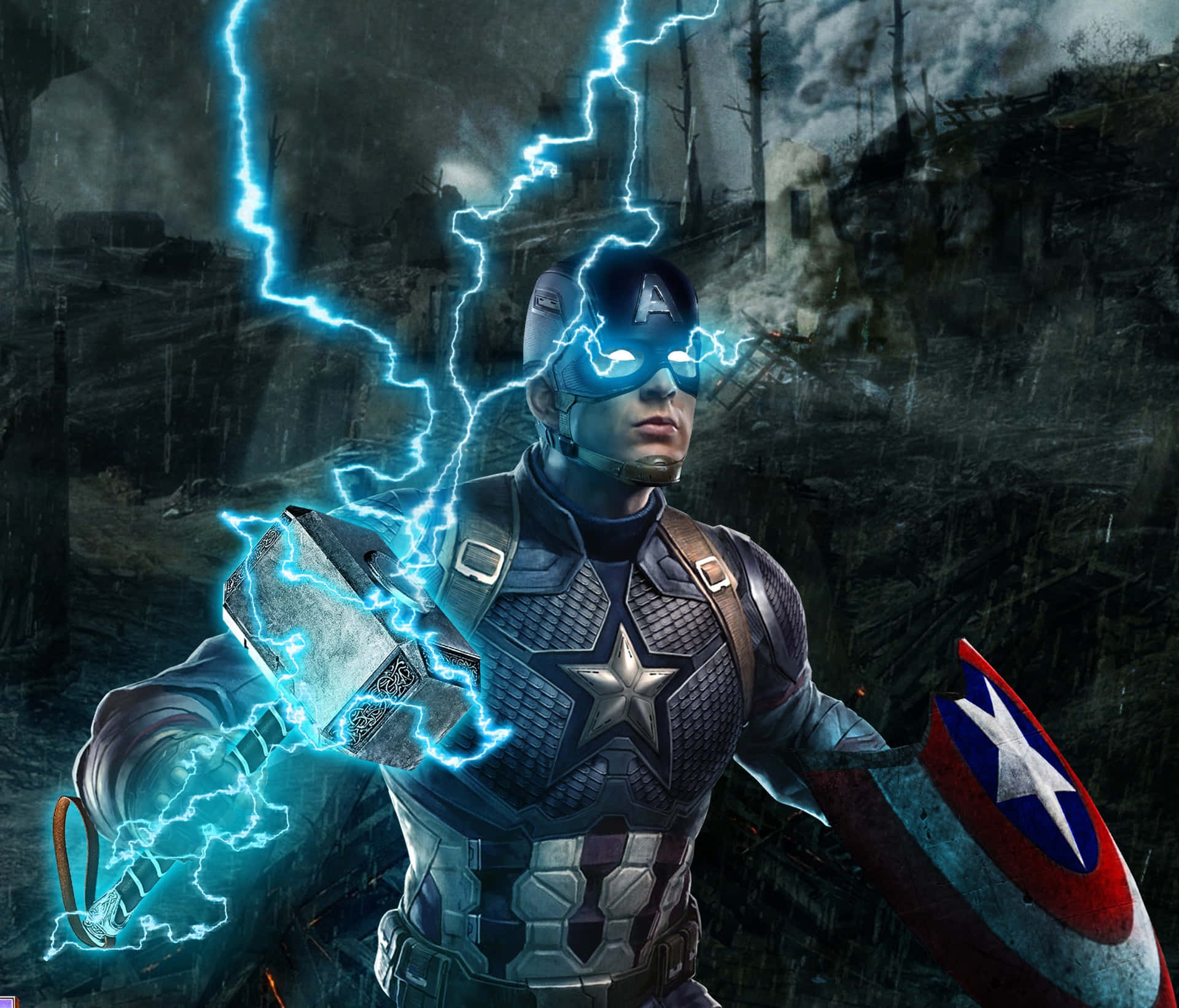 Sejaum Super-herói Com O Capitão América. Papel de Parede